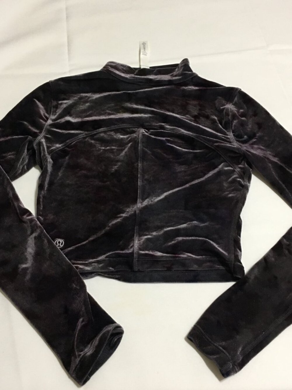 Lululemon All Aligned Crushed Velvet Long Sleeve Crop Top Size 4 Mock Neck Velor - Picture 5 of 8